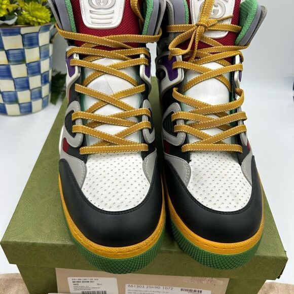 Men’s Gucci, leather high top basket sneakers size 14.5 made in Italy - Picture 11 of 11